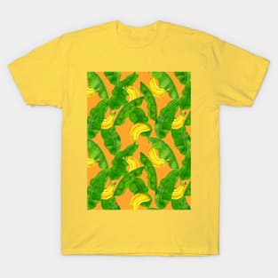 Bananas and leaves watercolor design T-Shirt